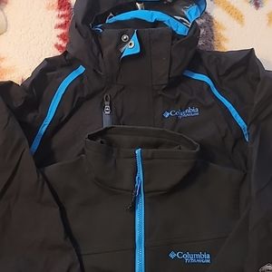 Columbia bugaboo black and blue ski jacket 10/12